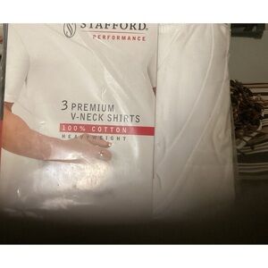 2 Packs of Men’s Stafford white V neck undershirts